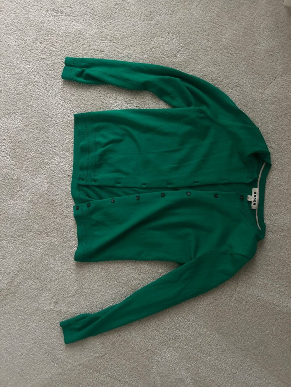 Boden Green Cotton Cardigan, Size M